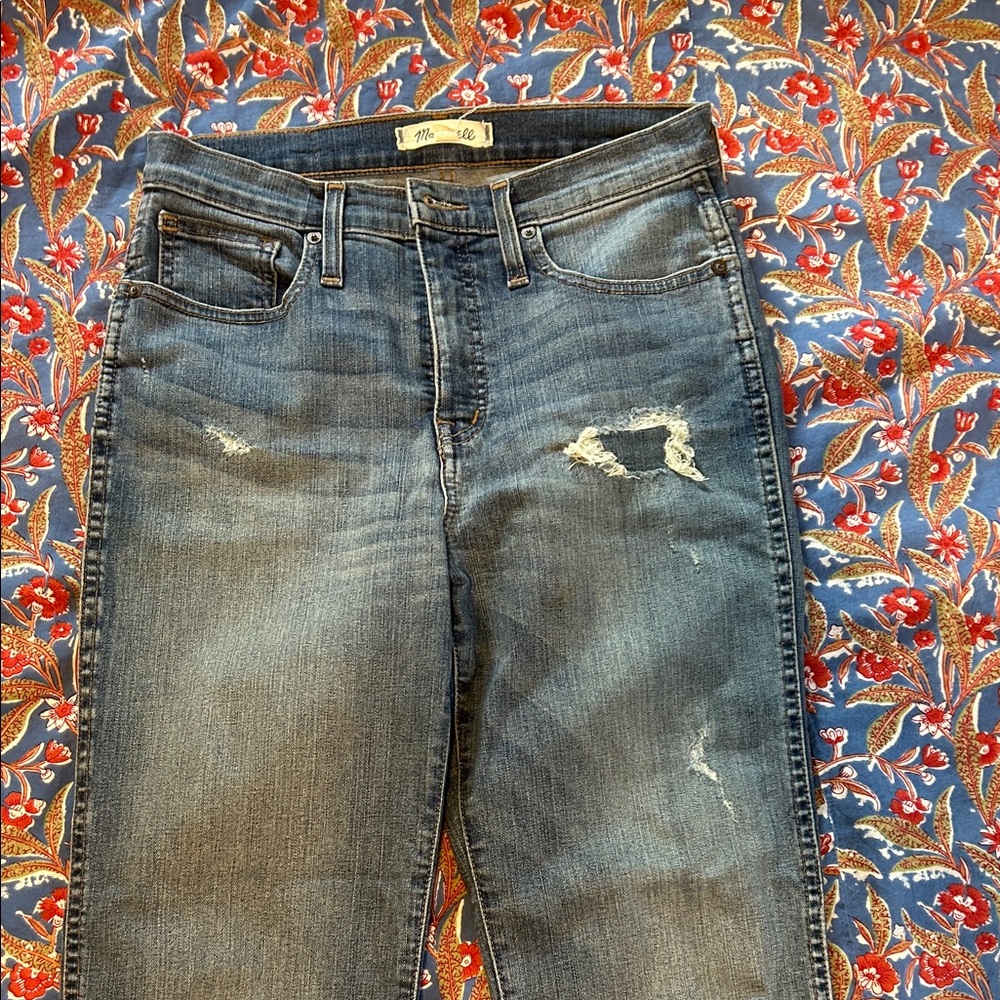 Madewell Women's Skinny Jeans - Distressed Blue